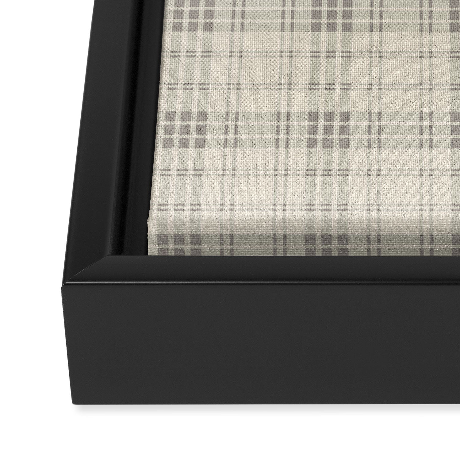 Cream Plaid  Framed Canvas Print Gallery Image 3
