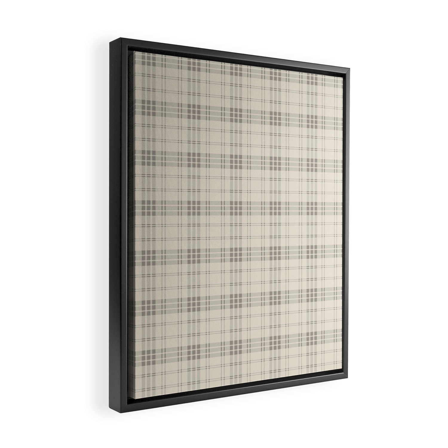 Cream Plaid  Framed Canvas Print Gallery Image 2
