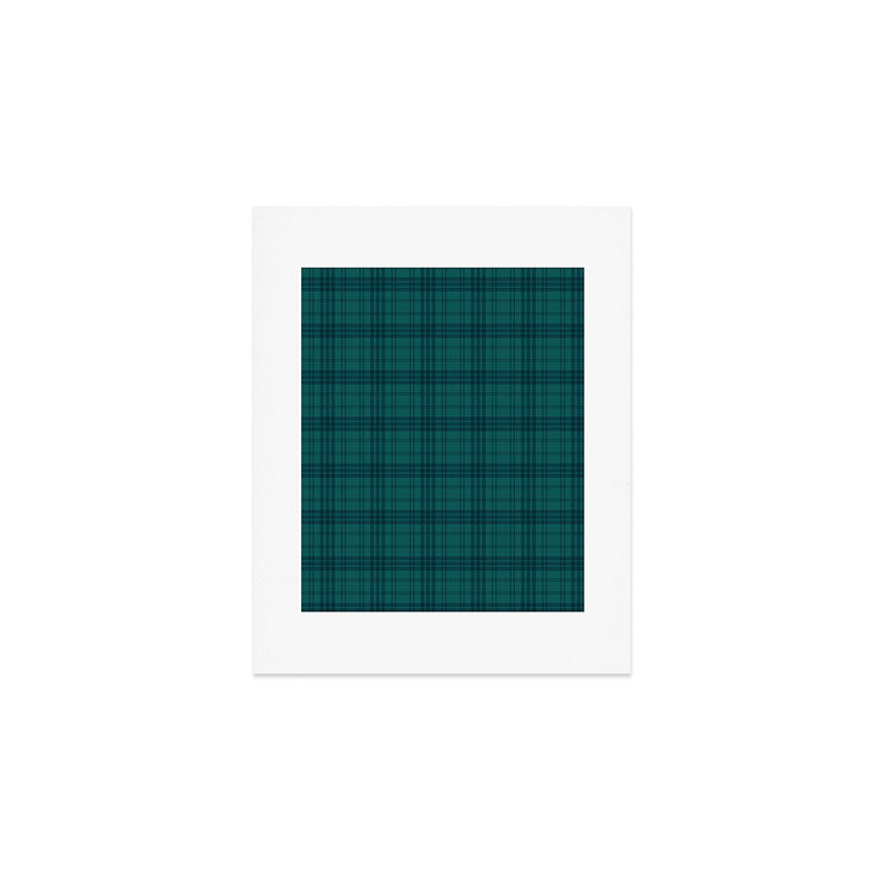 Dark Teal Plaid Art Print Gallery Image 1
