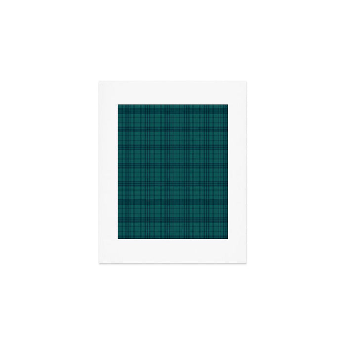 Dark Teal Plaid Art Print Gallery Image 1