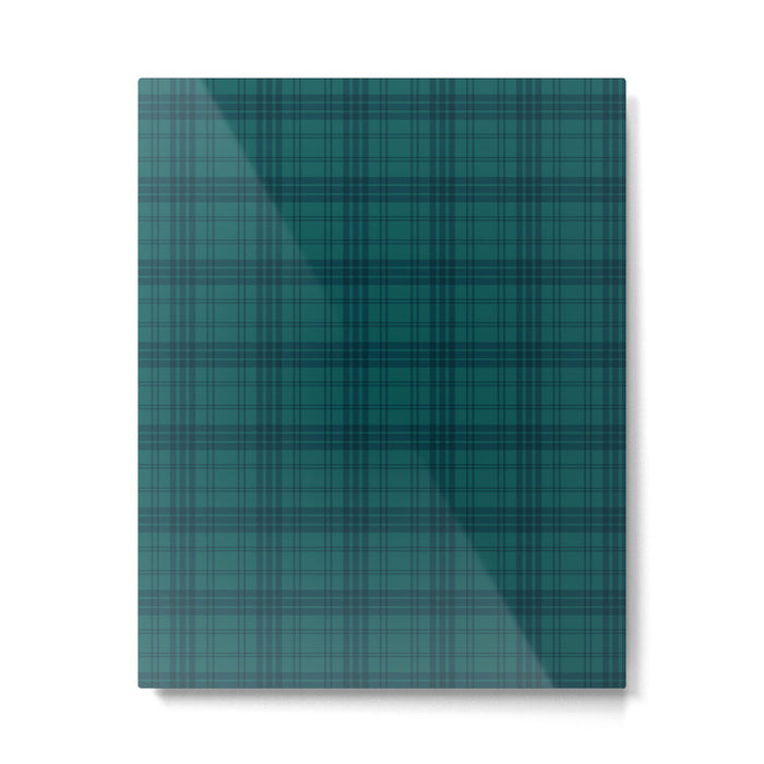 Dark Teal Plaid Metal Print Gallery Image 1