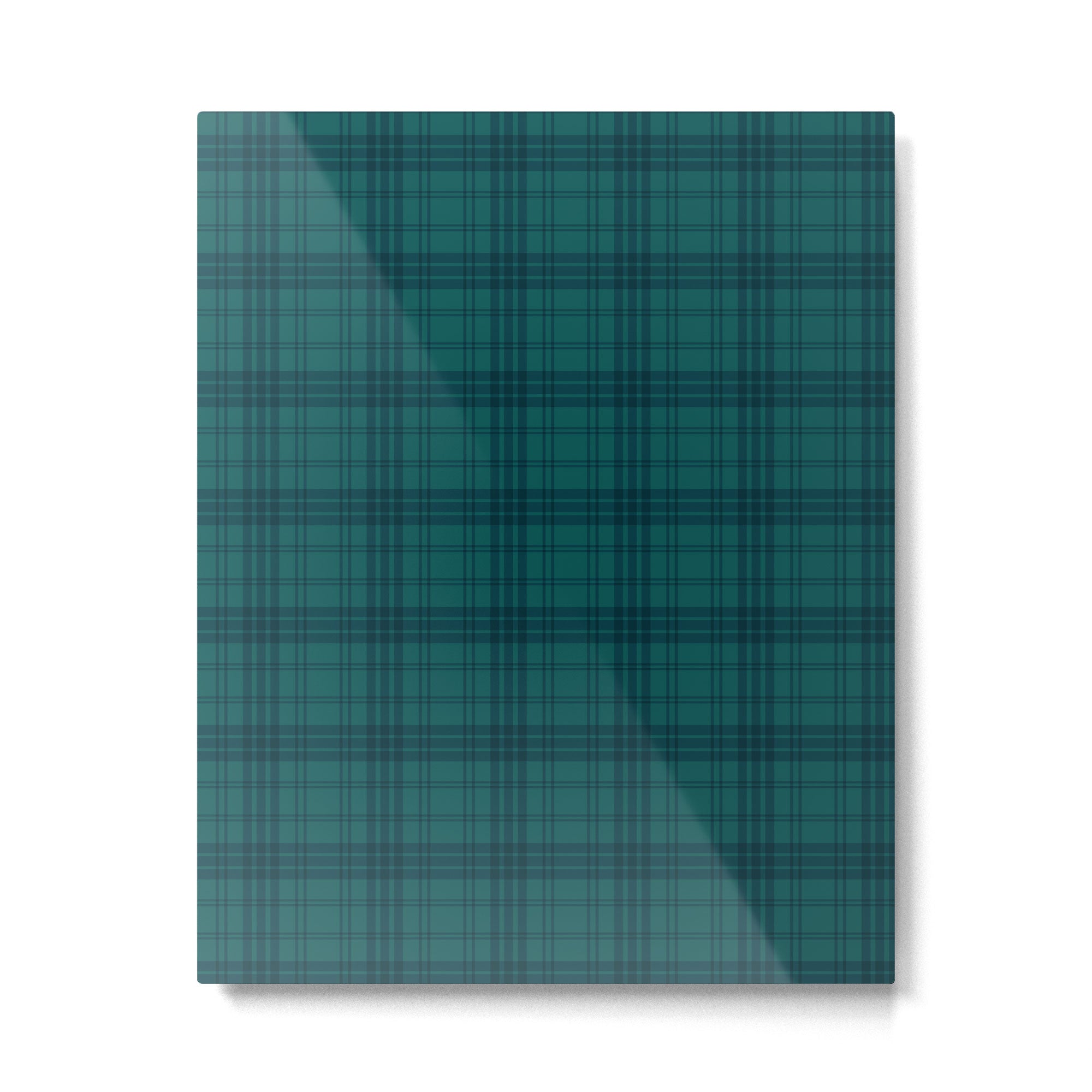 Dark Teal Plaid Metal Print Gallery Image 6
