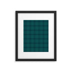 Dark Teal Plaid Framed Art Print Gallery Image 6