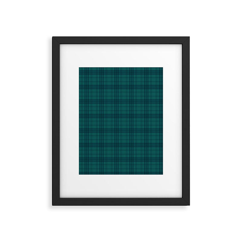 Dark Teal Plaid Framed Art Print Gallery Image 6