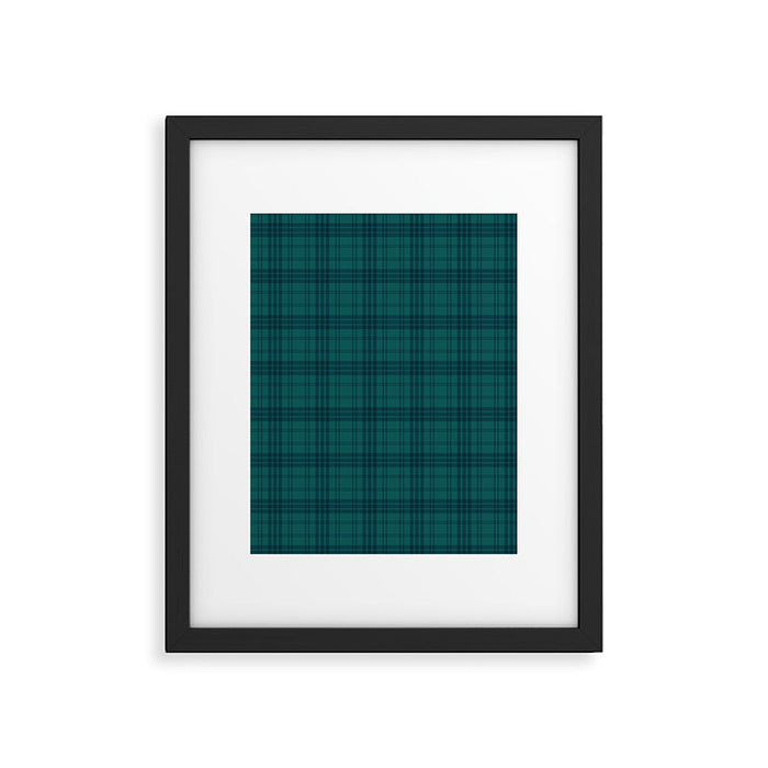 Dark Teal Plaid Framed Art Print Gallery Image 1