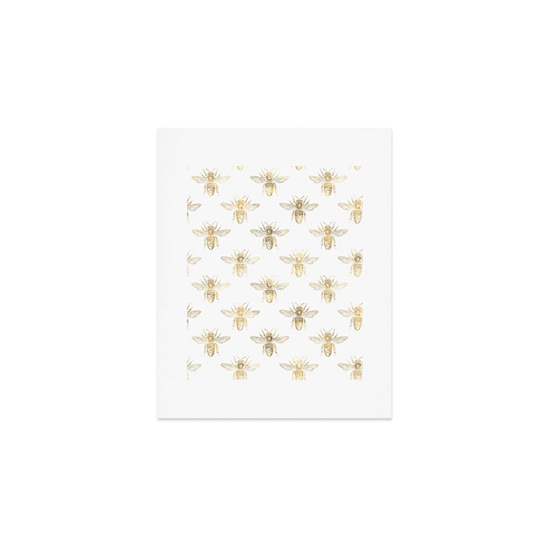 Gold Bee Pattern Art Print Gallery Image 1