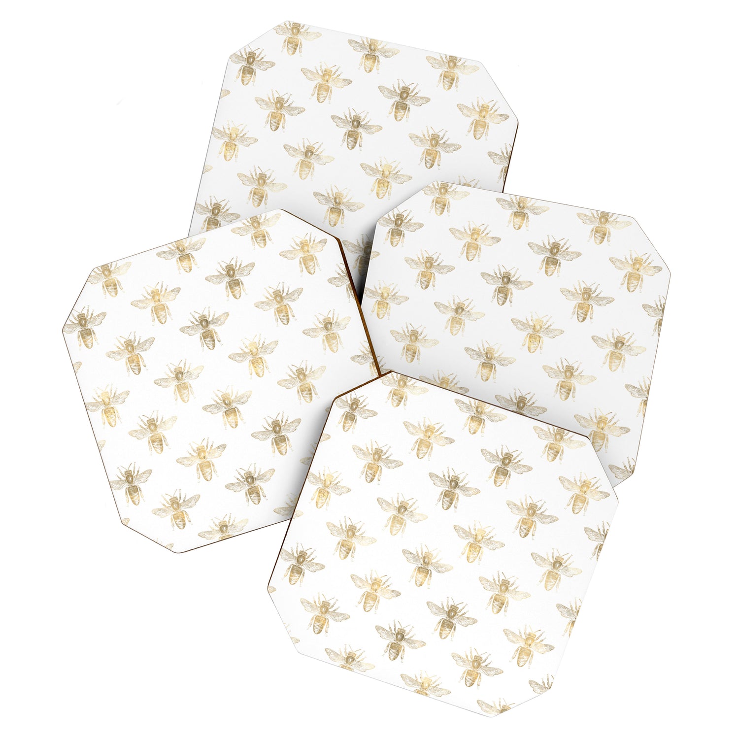 Gold Bee Pattern Coaster Gallery Image 1
