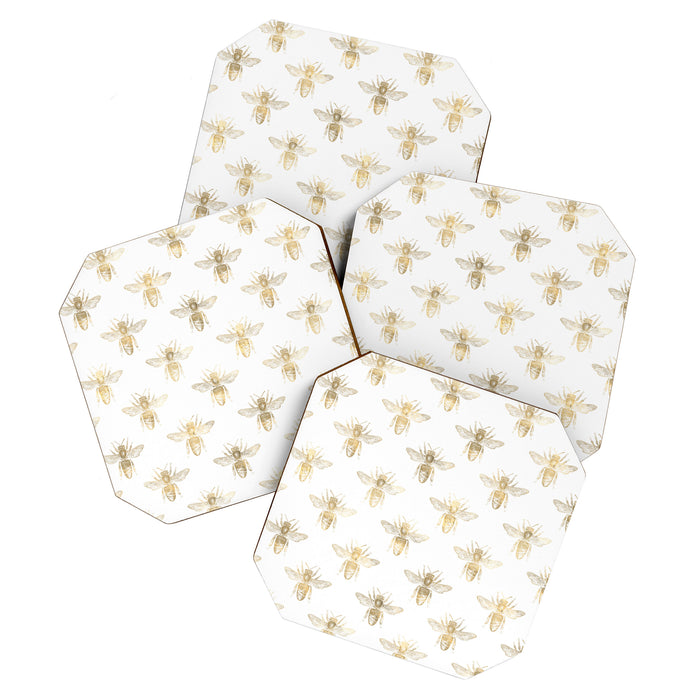 Gold Bee Pattern Coaster Gallery Image 1