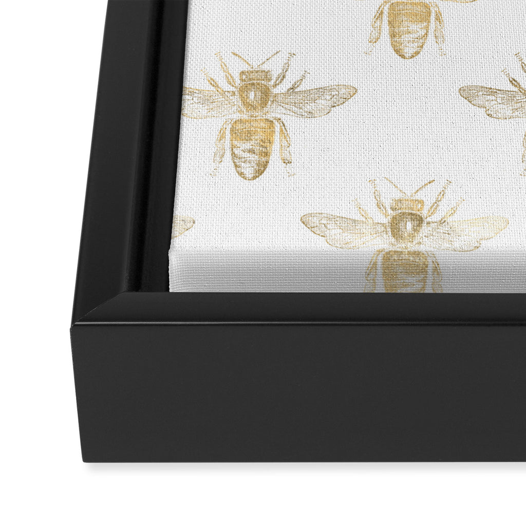 Gold Bee Pattern Framed Canvas Print Gallery Image 3