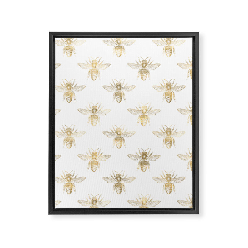 Gold Bee Pattern Framed Canvas Print Gallery Image 8