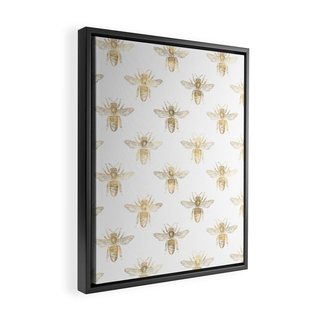 Gold Bee Pattern Framed Canvas Print Gallery Image 2