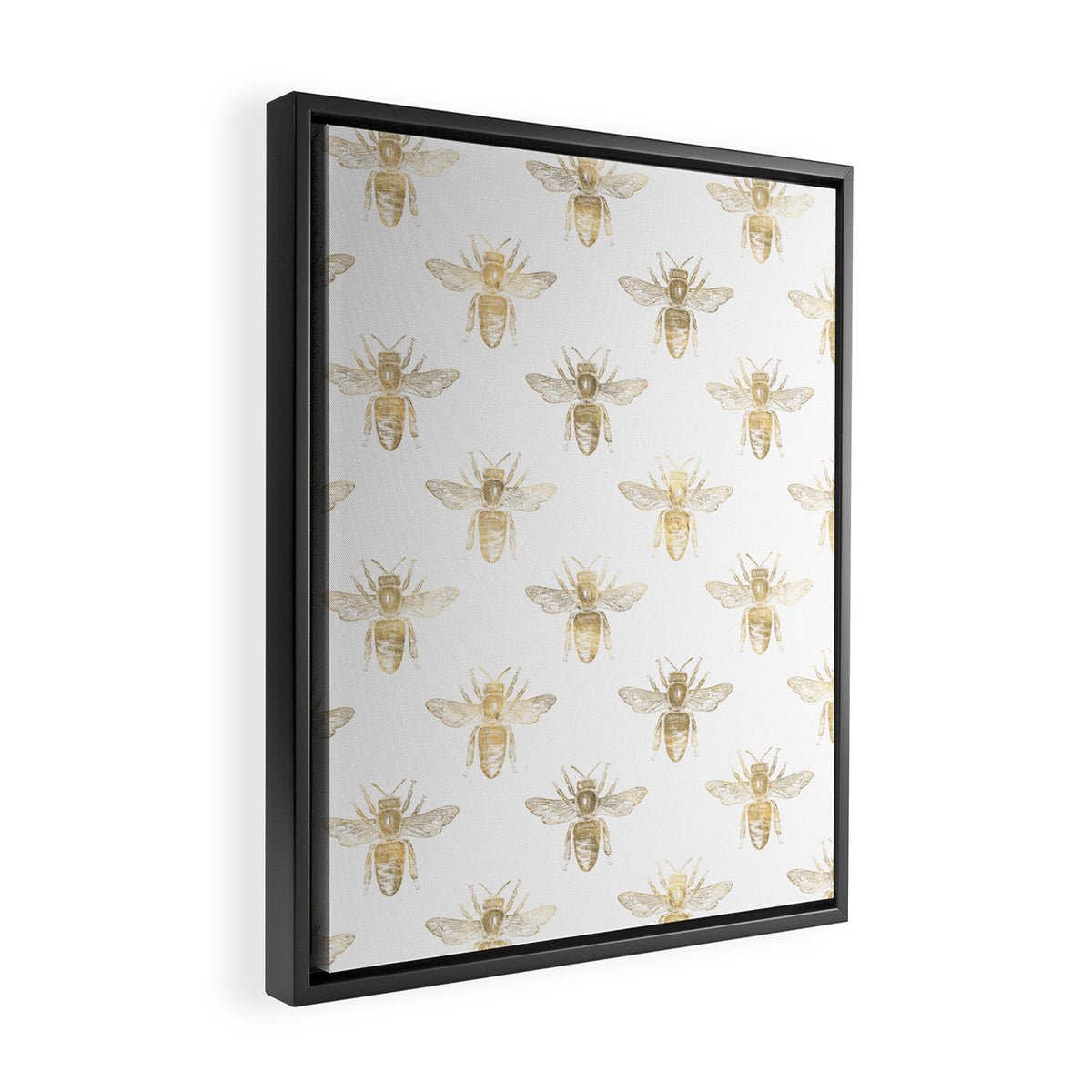 Gold Bee Pattern Framed Canvas Print Gallery Image 2