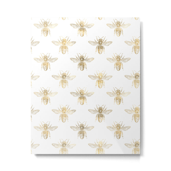 Gold Bee Pattern Metal Print Gallery Image 1