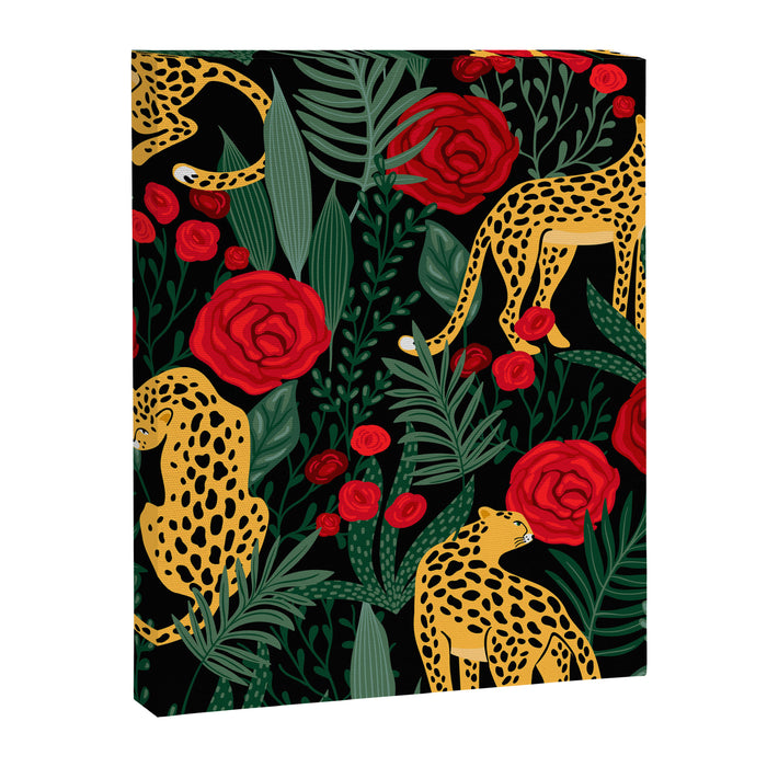Leopards & Roses Pattern Canvas Print Gallery Image 1