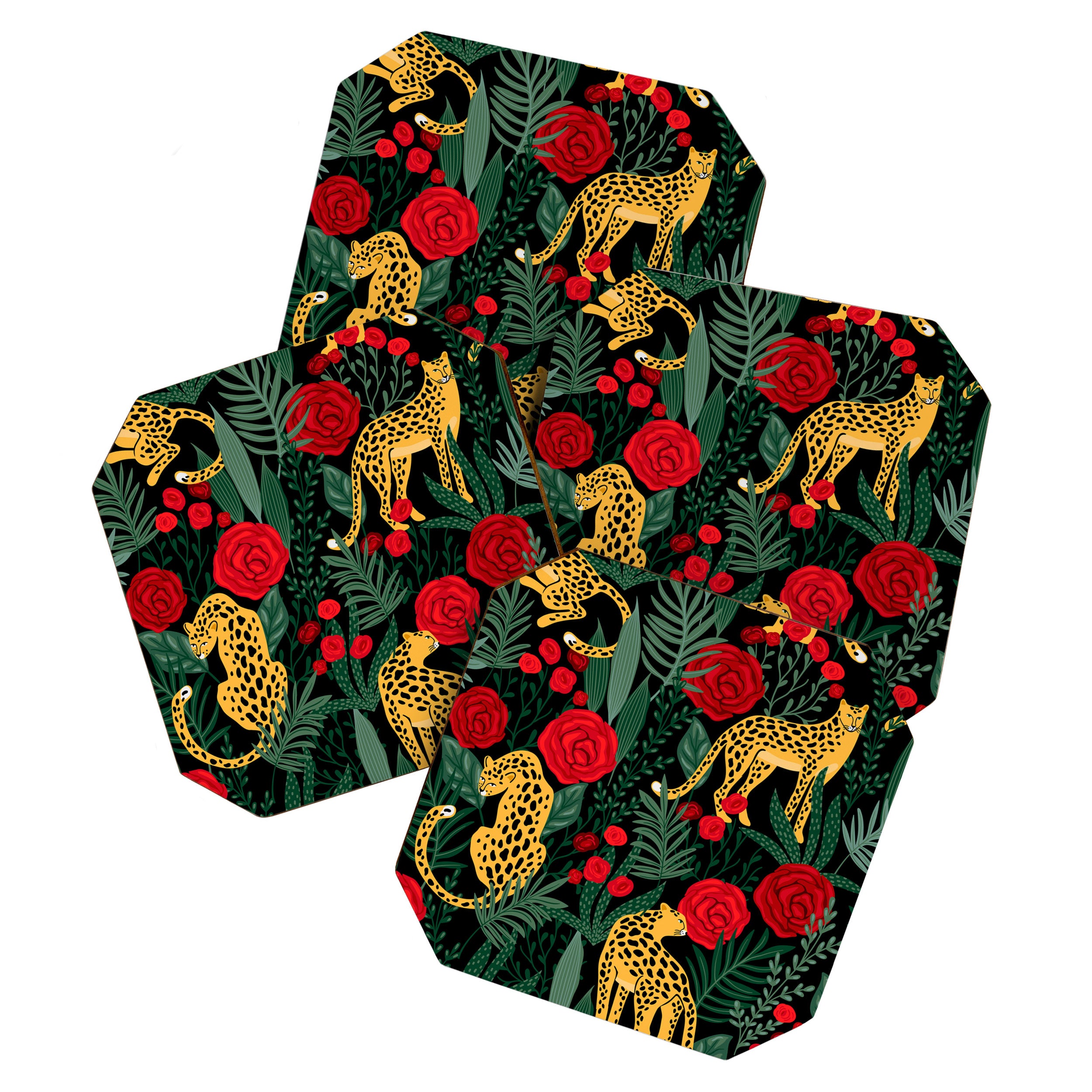 Leopards & Roses Pattern Coaster Gallery Image 1