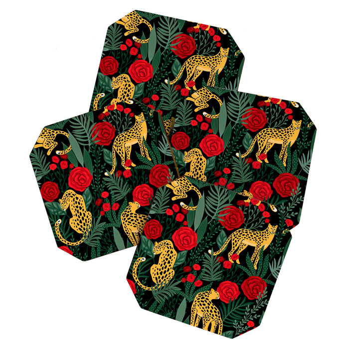 Leopards & Roses Pattern Coaster Gallery Image 1