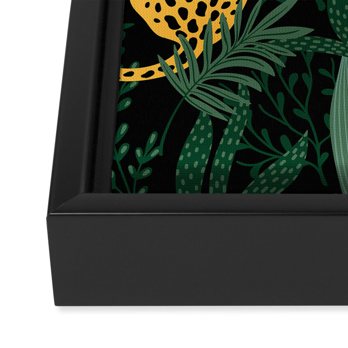 Leopards & Roses Pattern Framed Canvas Print Gallery Image 3