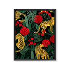 Leopards & Roses Pattern Framed Canvas Print Gallery Image 8