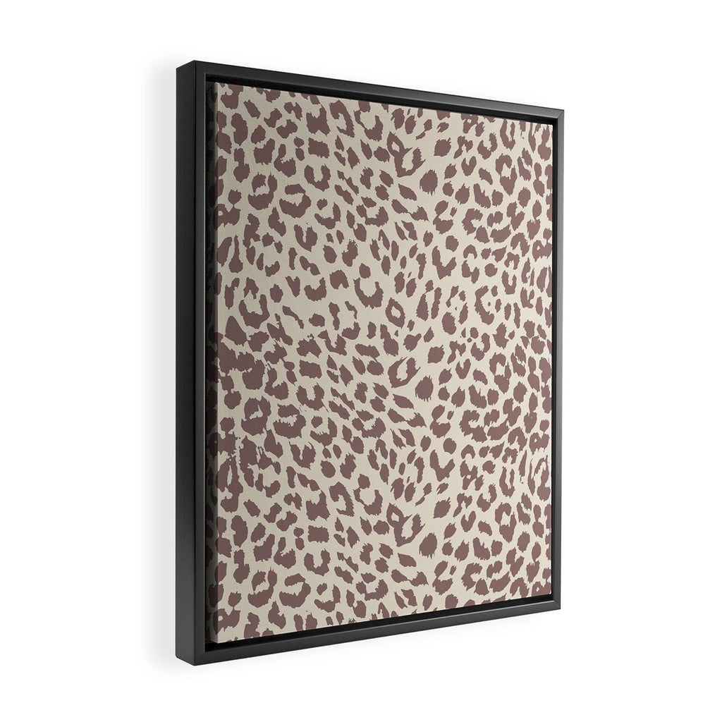 Light Tan Leopard Framed Canvas Print Gallery Image 2