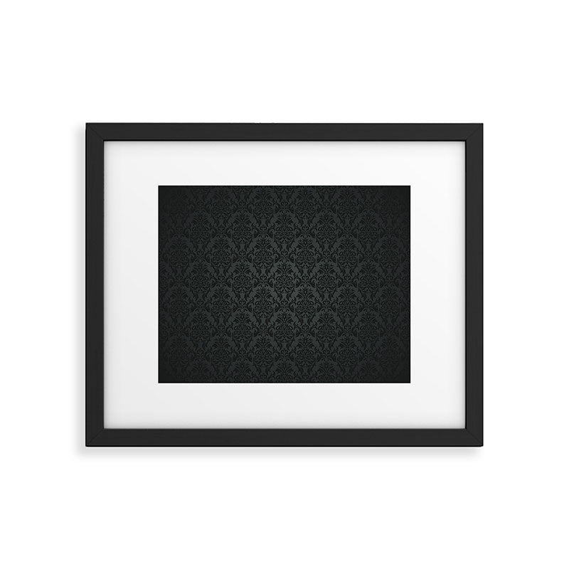 Luxury Black Damask Framed Art Print Gallery Image 5
