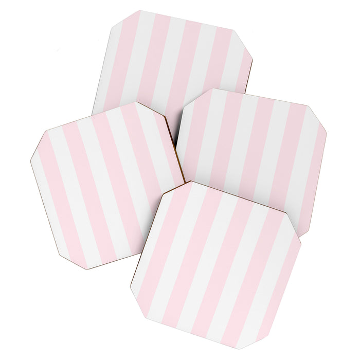 Luxury Striped Pastel Pink Coaster Gallery Image 1