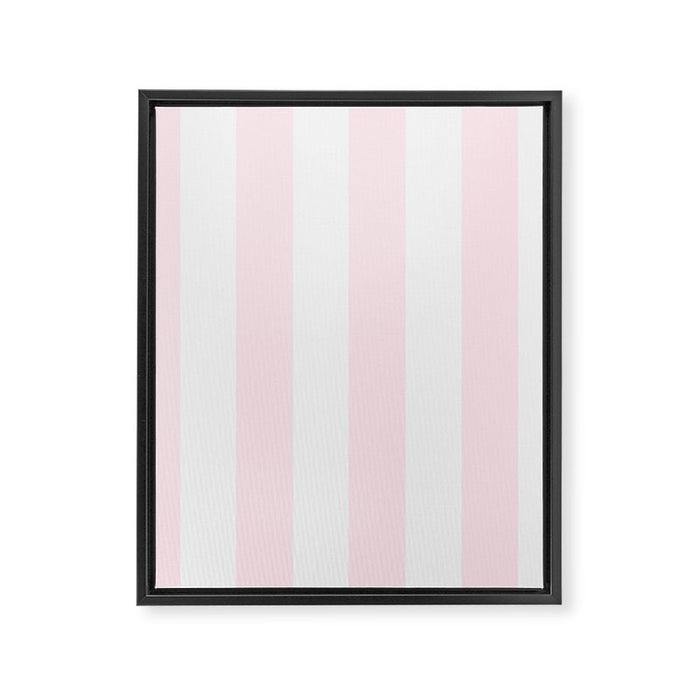Luxury Striped Pastel Pink Framed Canvas Print Gallery Image 1