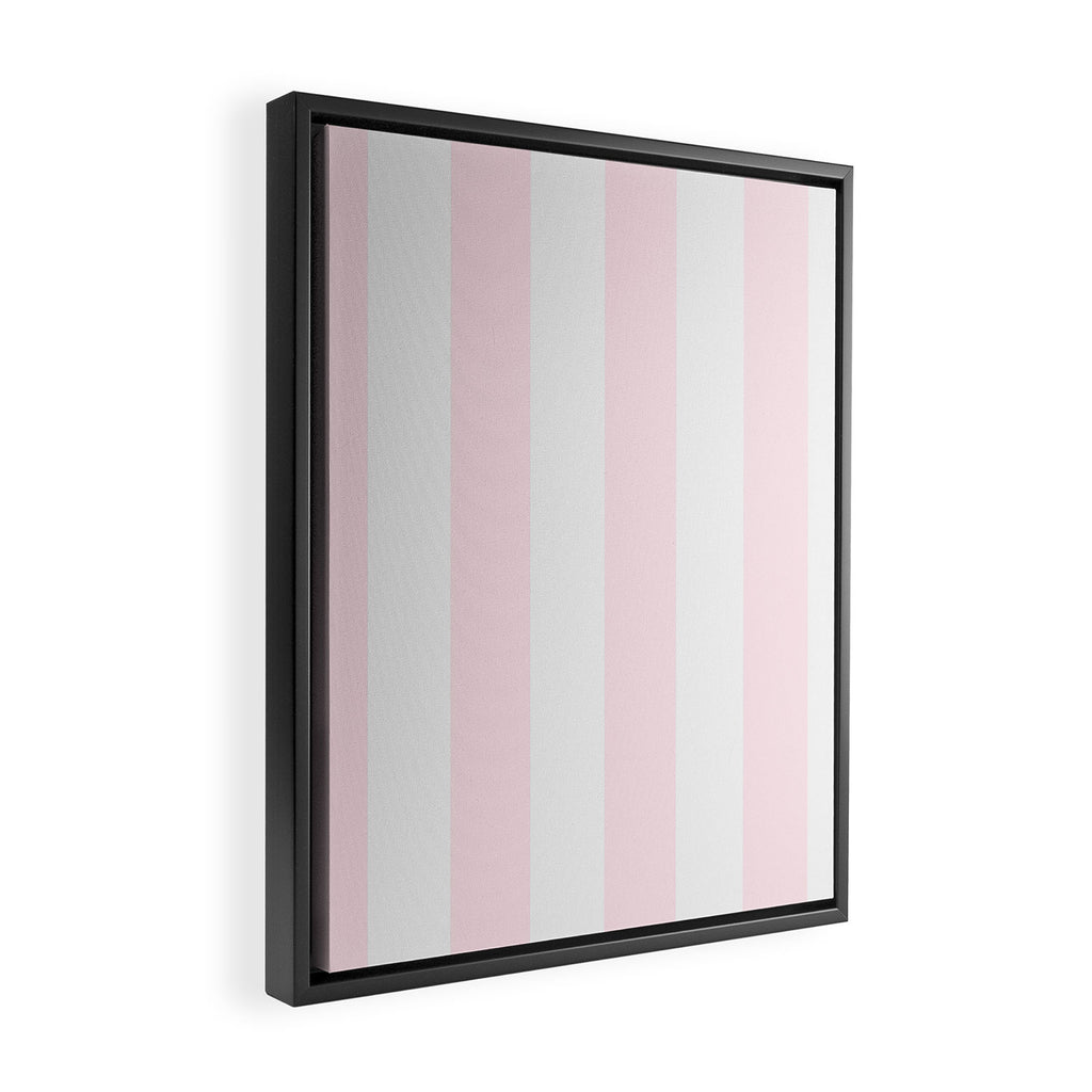 Luxury Striped Pastel Pink Framed Canvas Print Gallery Image 2