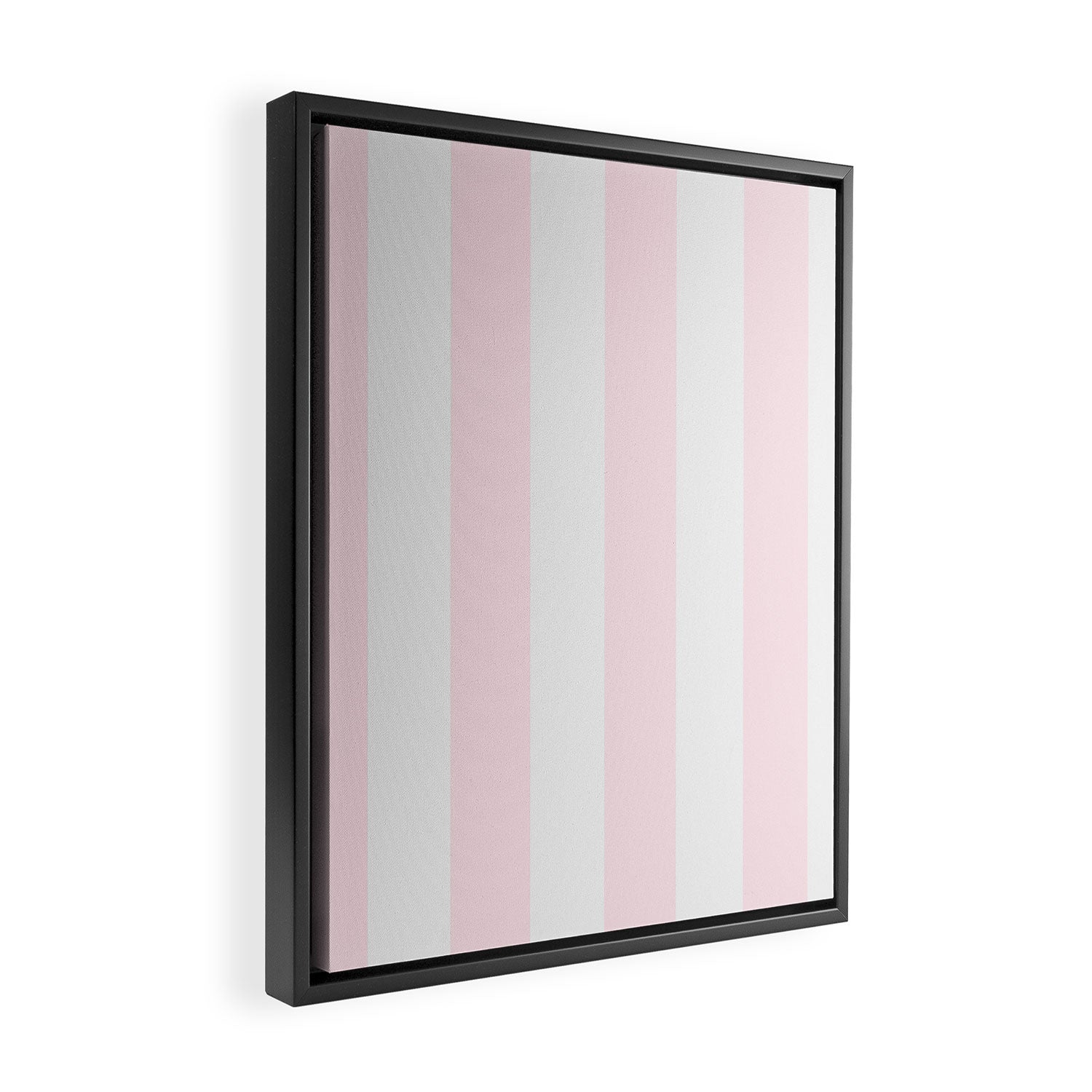 Luxury Striped Pastel Pink Framed Canvas Print Gallery Image 2