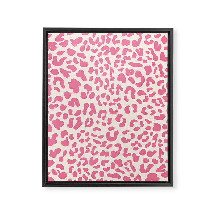 Pink Leopard Print Framed Canvas Print Gallery Image 1