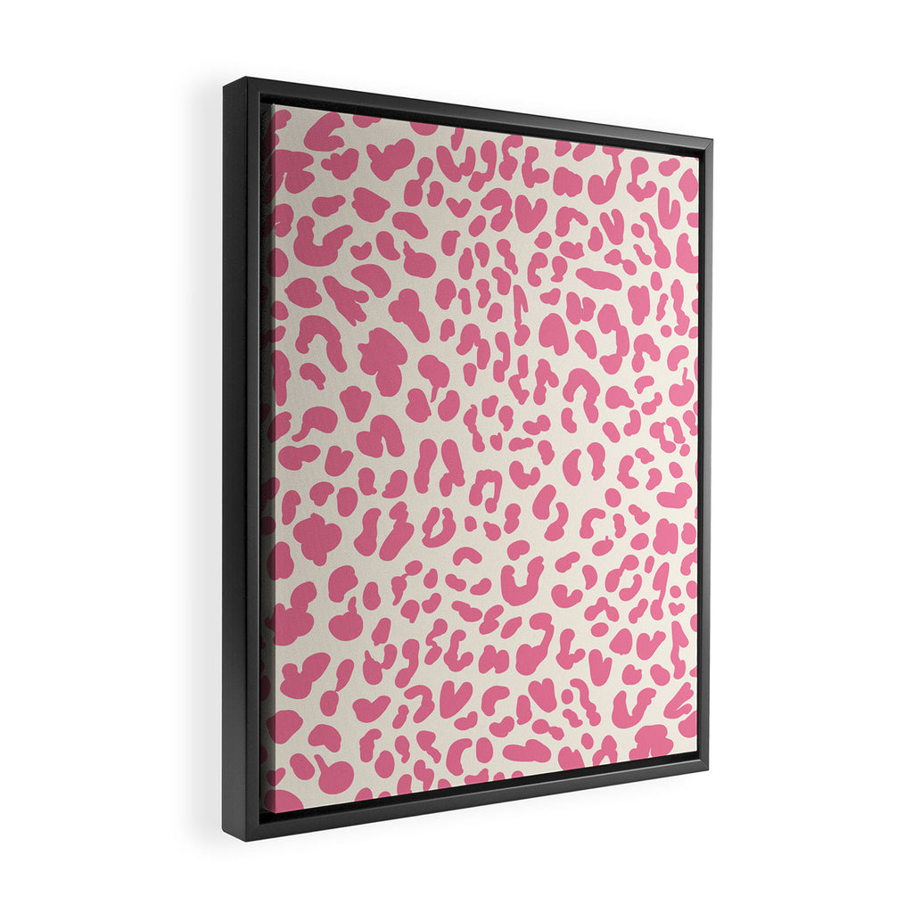 Pink Leopard Print Framed Canvas Print Gallery Image 2