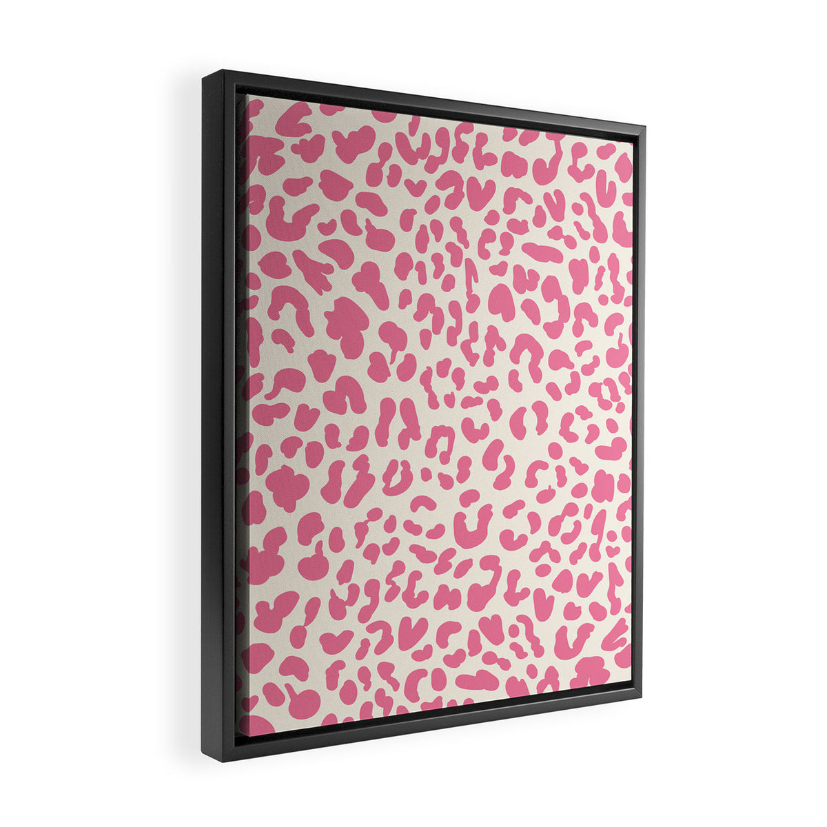 Pink Leopard Print Framed Canvas Print Gallery Image 2