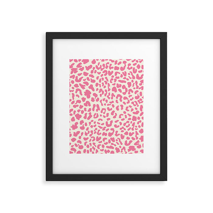 Pink Leopard Print Framed Art Print Gallery Image 1