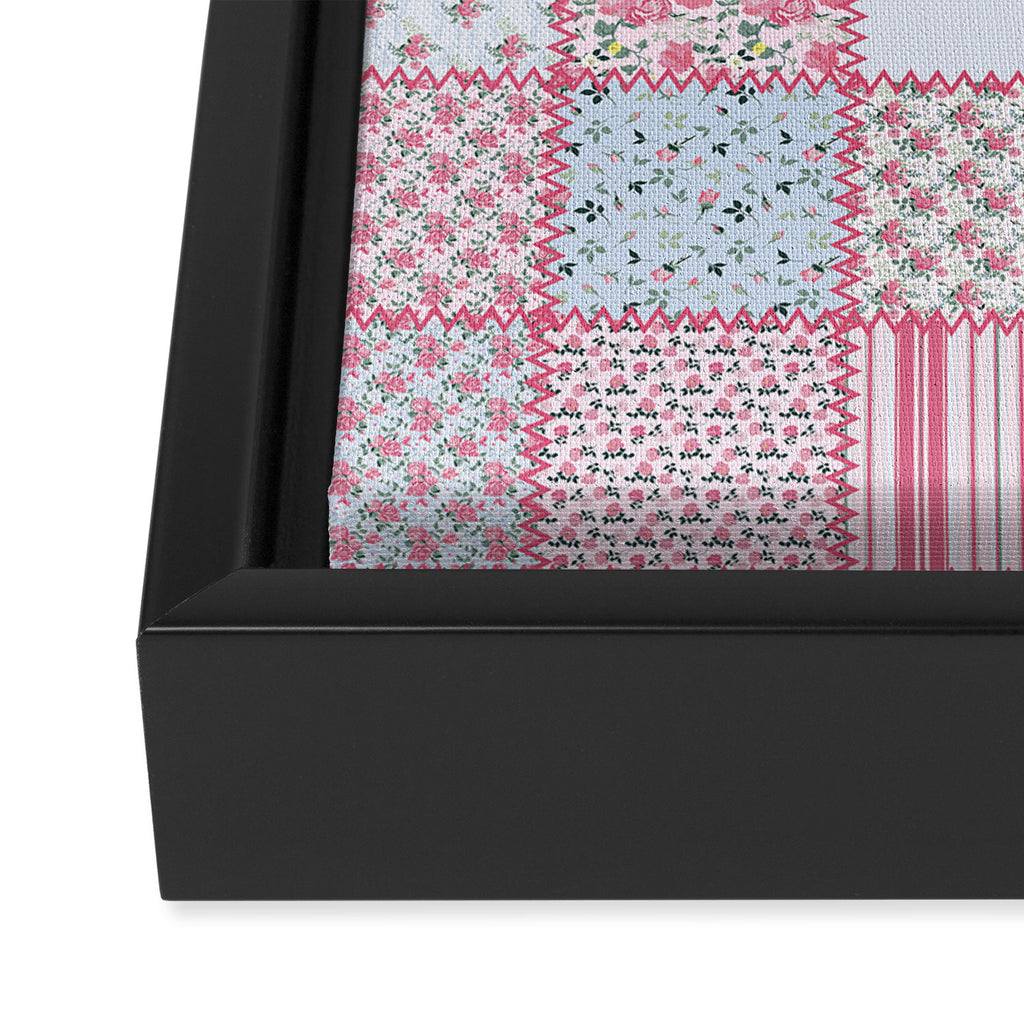 Pretty Pastel Patchwork Framed Canvas Print Gallery Image 3