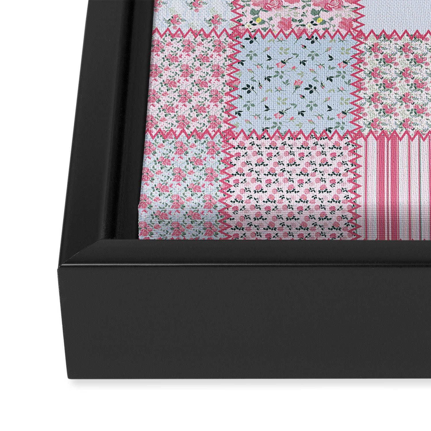 Pretty Pastel Patchwork Framed Canvas Print Gallery Image 3