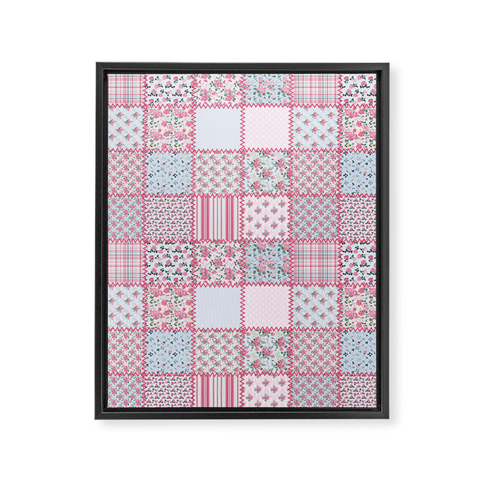 Pretty Pastel Patchwork Framed Canvas Print Gallery Image 1