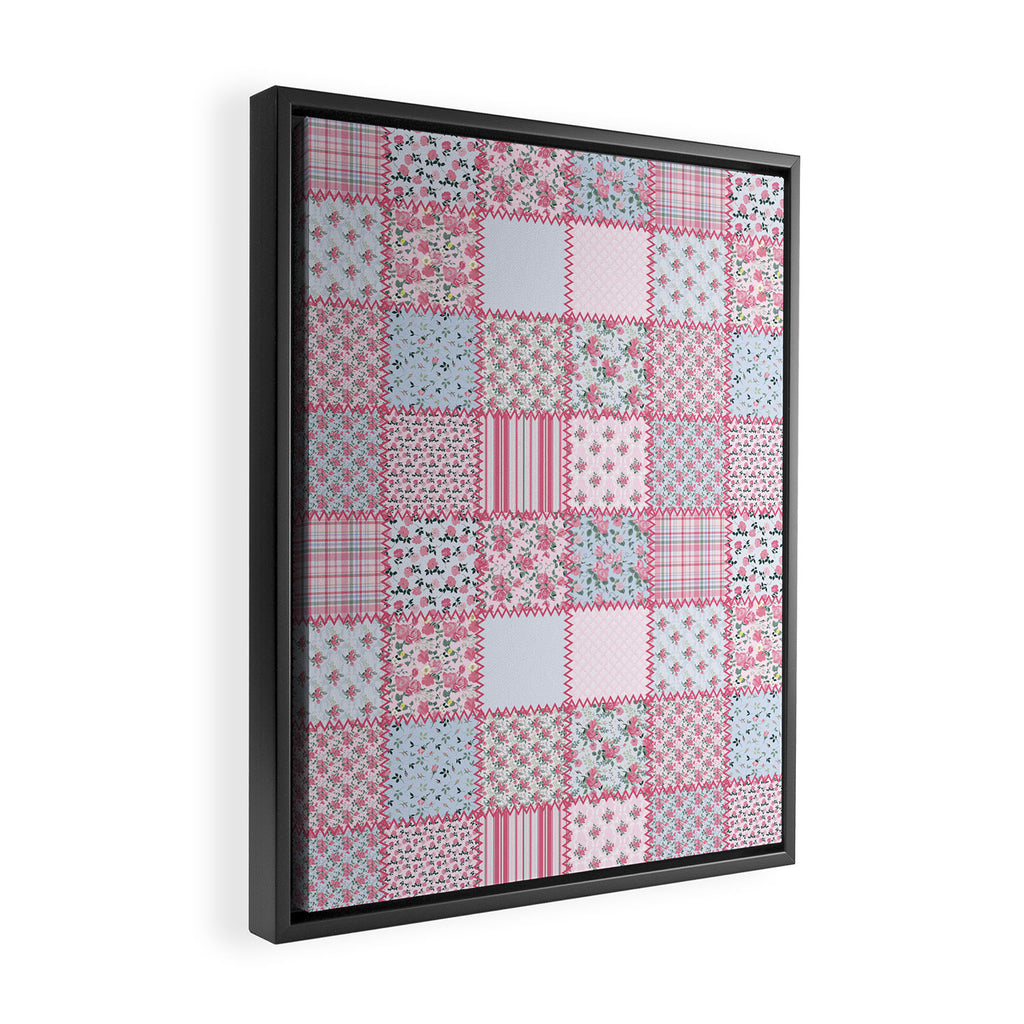 Pretty Pastel Patchwork Framed Canvas Print Gallery Image 2
