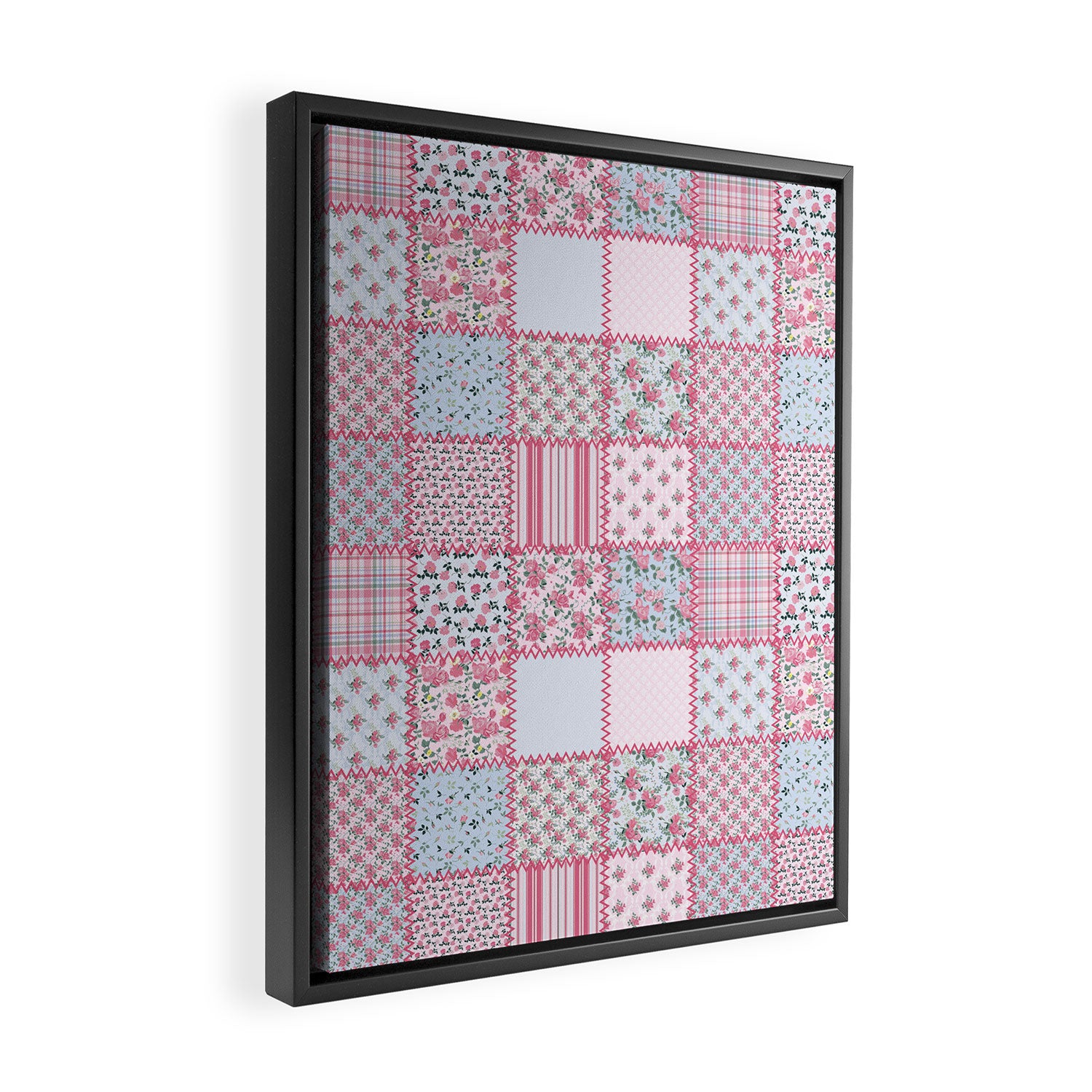 Pretty Pastel Patchwork Framed Canvas Print Gallery Image 2