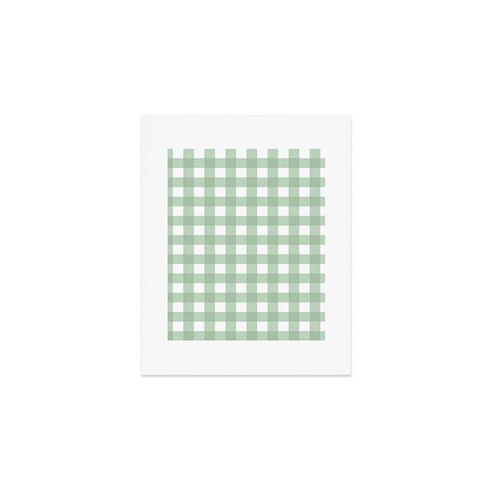 Sage Green Gingham  Art Print Gallery Image 1