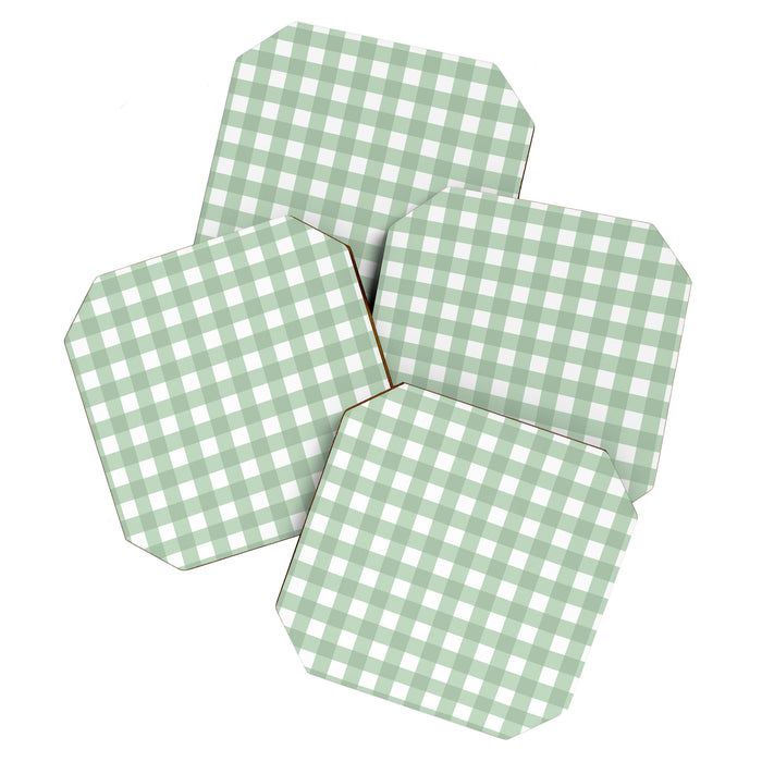 Sage Green Gingham  Coaster Gallery Image 1