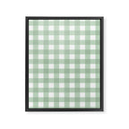 Sage Green Gingham  Framed Canvas Print Gallery Image 8