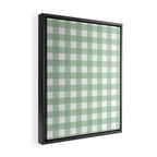 Sage Green Gingham  Framed Canvas Print Gallery Image 2