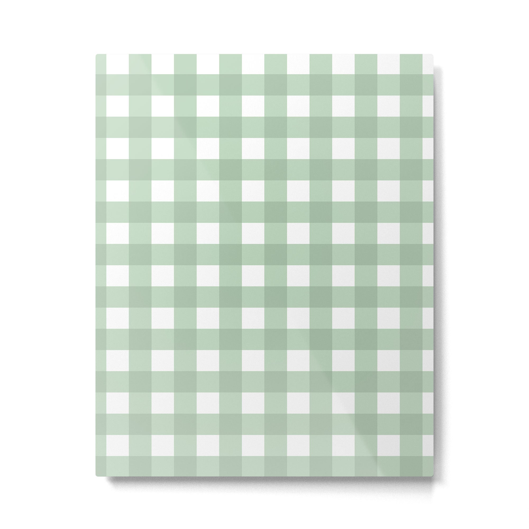 Sage Green Gingham  Metal Print Gallery Image 6