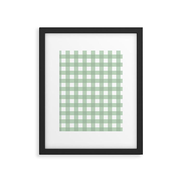 Sage Green Gingham  Framed Art Print Gallery Image 1