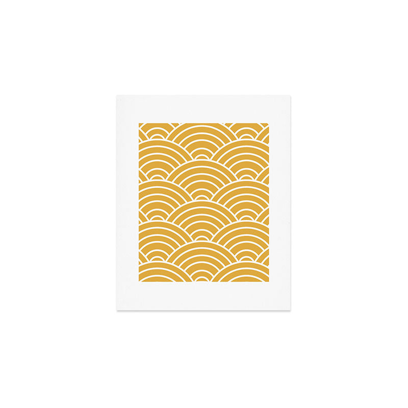 Sunshine Yellow Wave Pattern Art Print Gallery Image 1