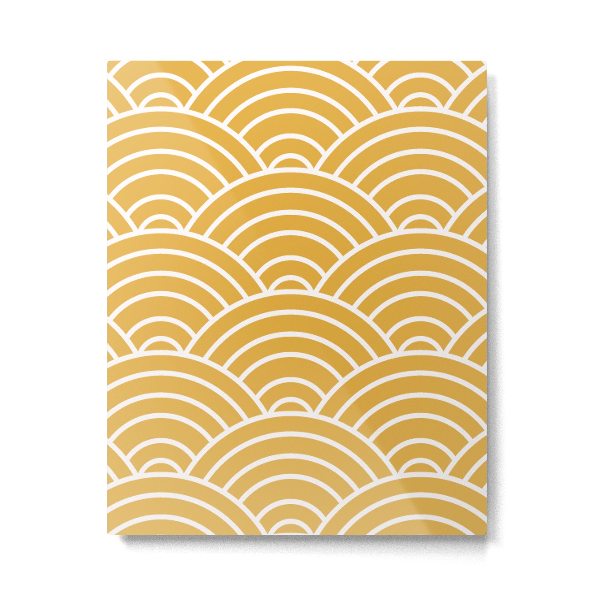 Sunshine Yellow Wave Pattern Metal Print Gallery Image 6