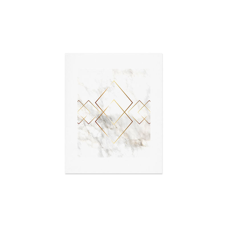 White Marble Gold Diamond Art Print Gallery Image 1