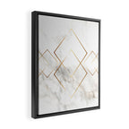 White Marble Gold Diamond Framed Canvas Print Gallery Image 2