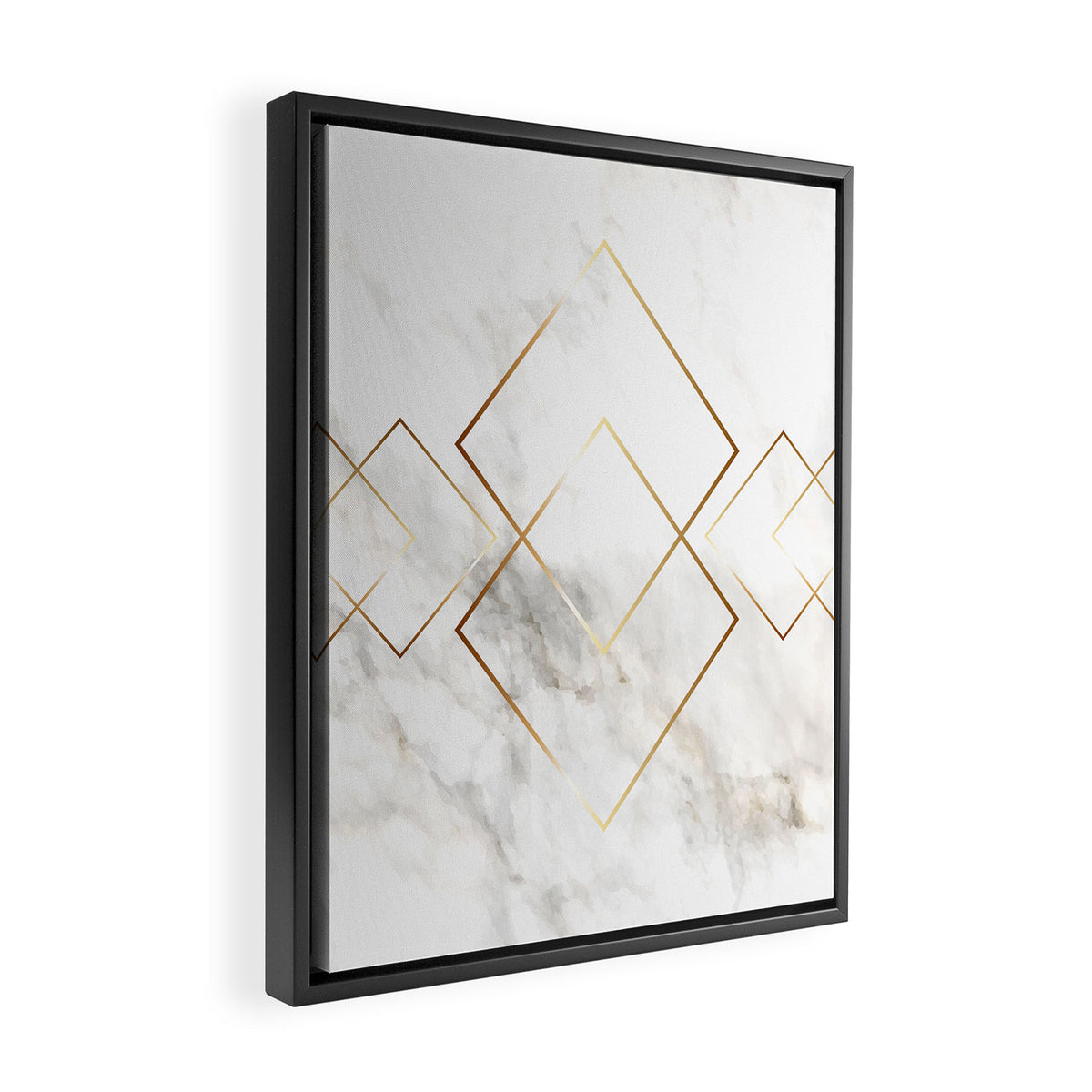 White Marble Gold Diamond Framed Canvas Print Gallery Image 2