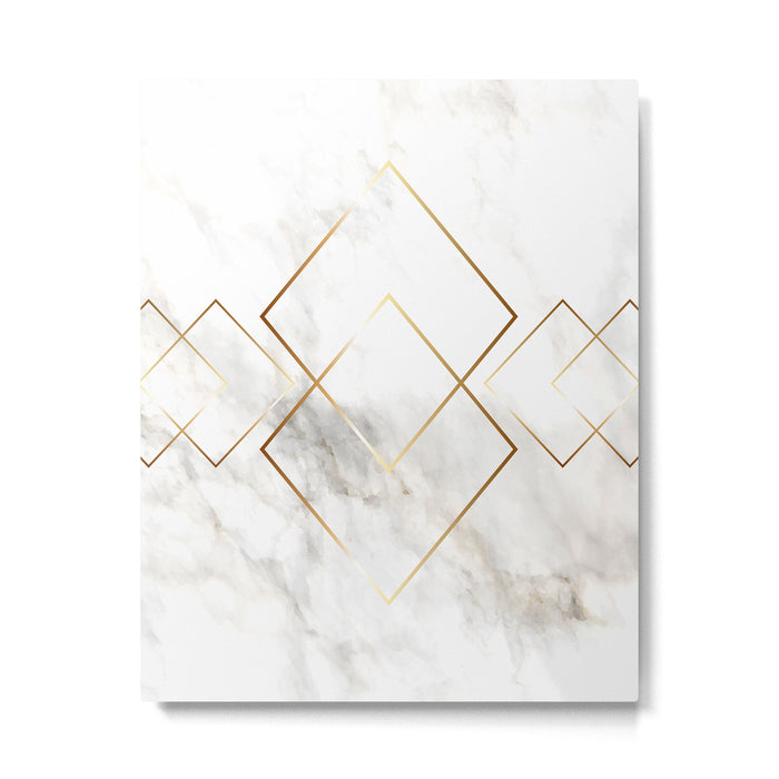 White Marble Gold Diamond Metal Print Gallery Image 1
