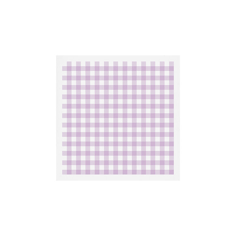 Lilac Plaid Gingham Print Art Print Gallery Image 1